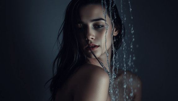 Woman washing hair with shampoo in bathroom for healthier, shinier hair tips
