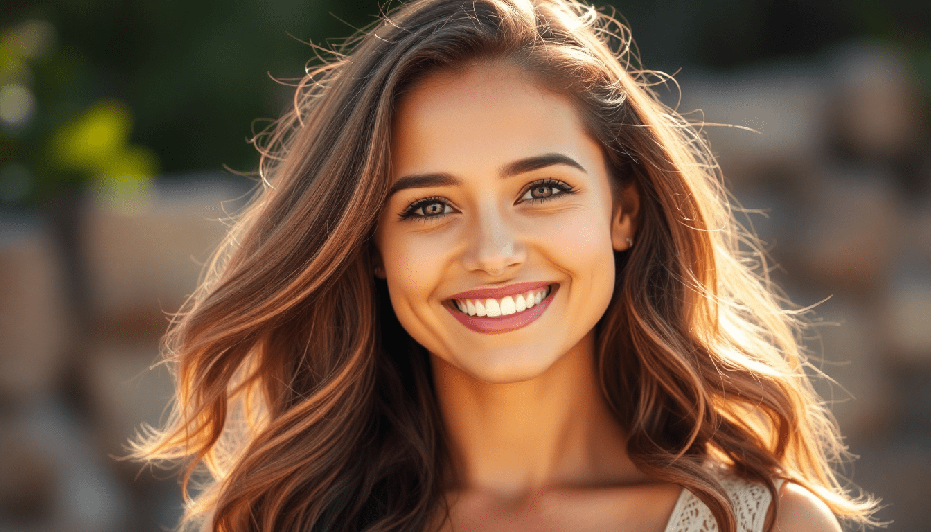 Woman with shiny, healthy hair demonstrating effortless hair maintenance tips