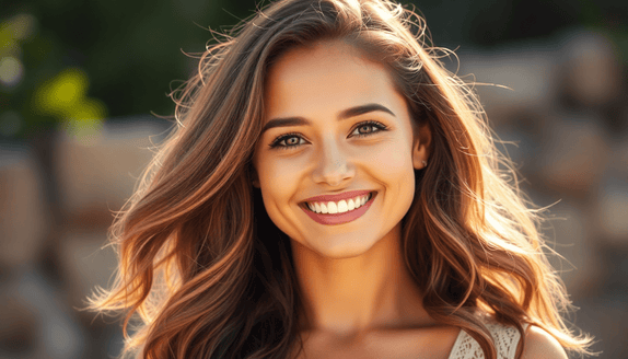Woman with shiny, healthy hair demonstrating effortless hair maintenance tips
