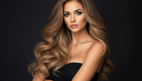 Woman smiling with long, voluminous hair extensions from Signature Syn Halo after breakup transformation