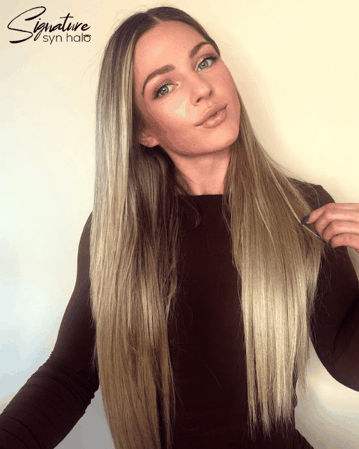 Emma showcasing best beauty products UK 2025 with hair extensions, skincare serums, and luxury bath items