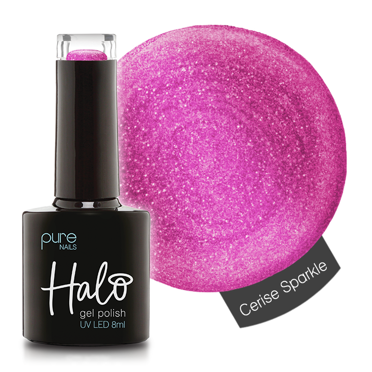 Gel Nail Polish Cerise Sparkle 8ml
