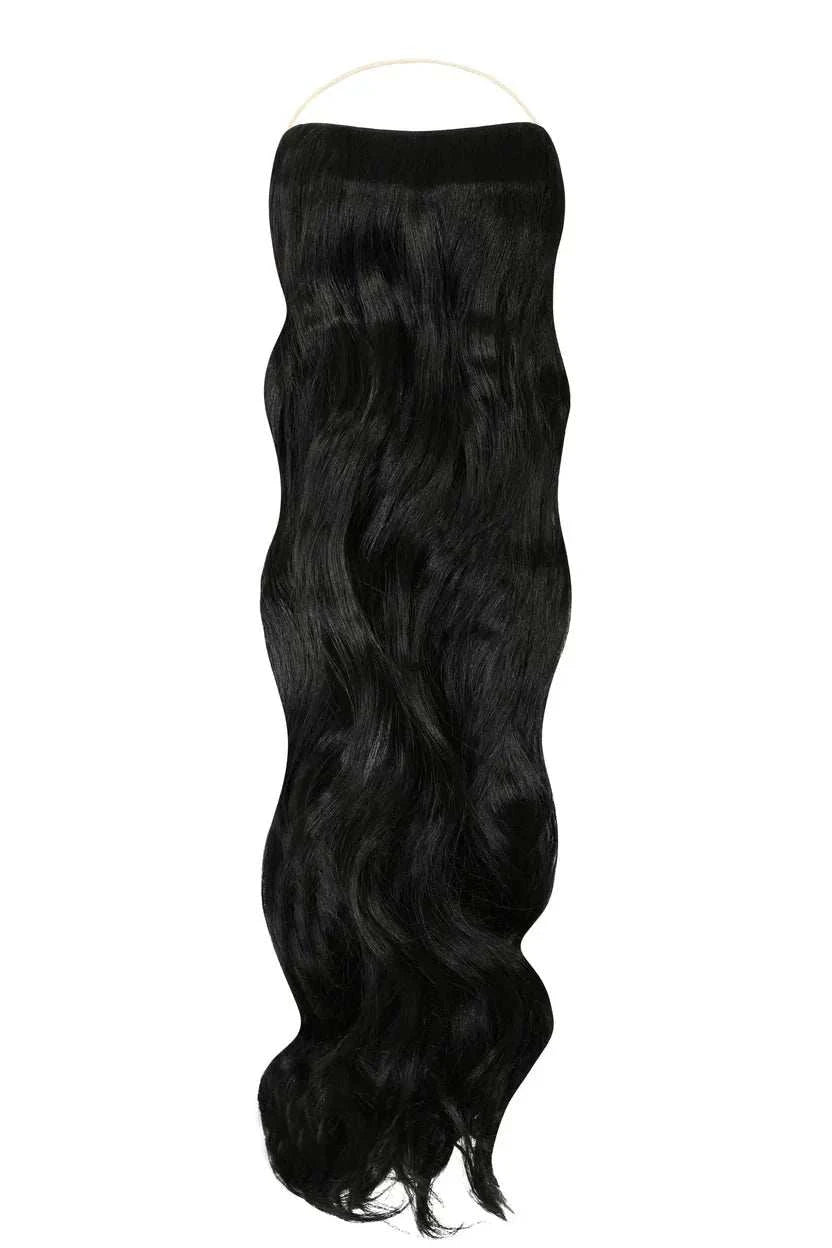 22 inch curly Signature Syn Halo Hair Extensions single pack made from premium Kanekalon fiber