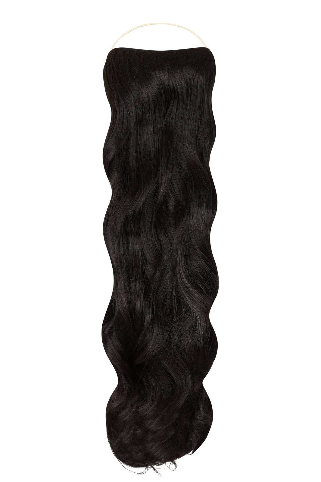 18 inch curly Signature Syn Halo hair extensions single pack with natural look and lightweight Kanekalon fiber