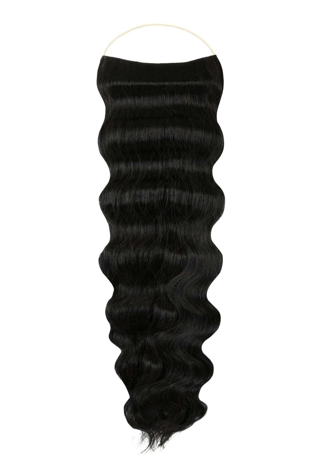 22 inch wavy Signature Syn Halo hair extensions single pack with heat-safe synthetic fibers and natural look
