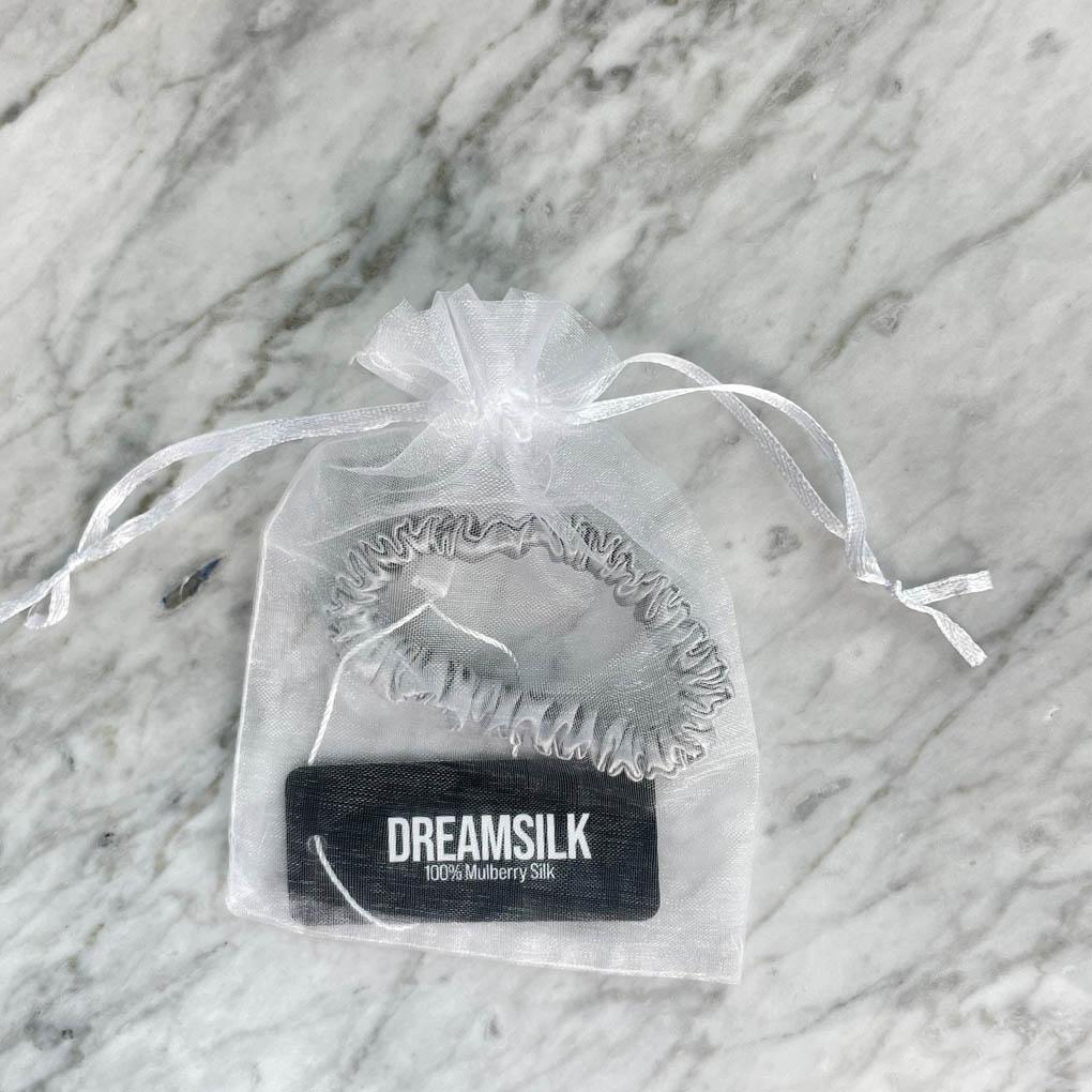 Silver Silk Scrunchie - Skinny