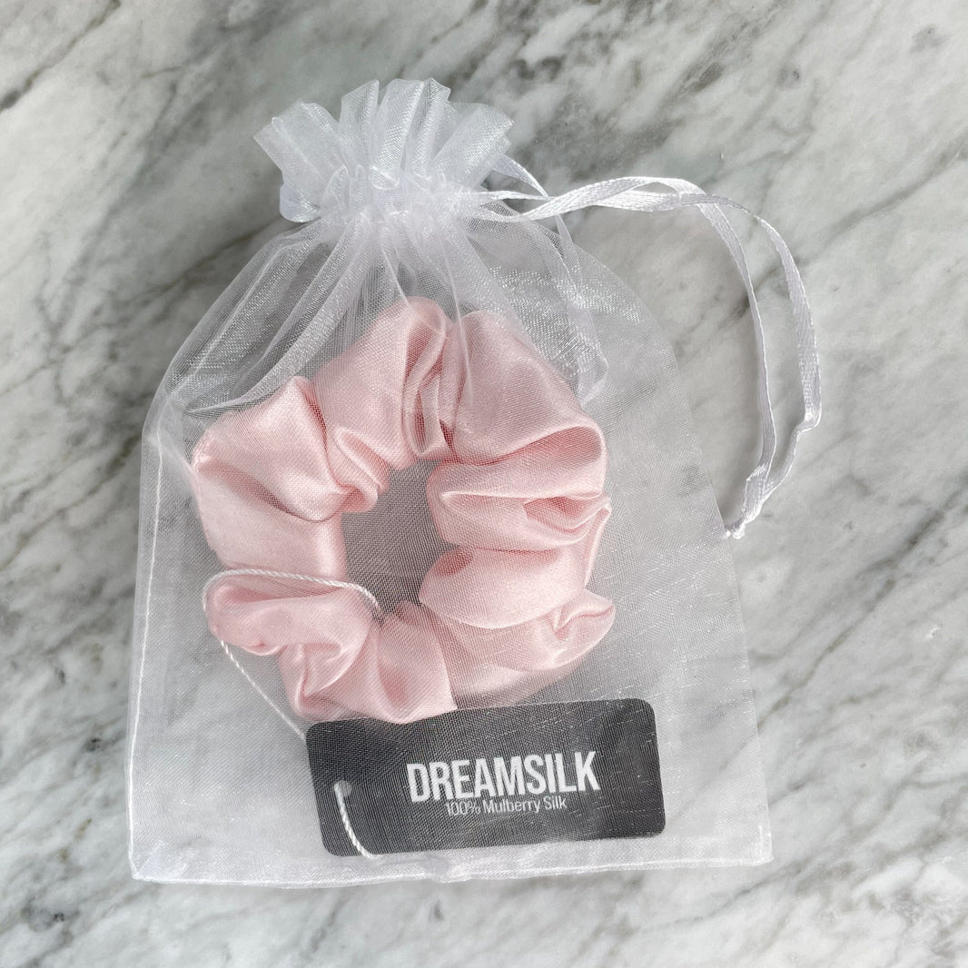 Pink Silk Scrunchie - Regular