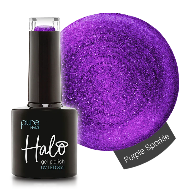 Gel Nail Polish Purple Sparkle 8ml