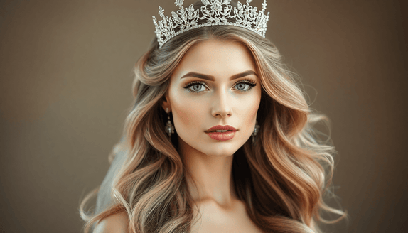 Woman with long, voluminous hair showcasing Signature Syn Halo premium synthetic hair extensions for a natural, glamorous look