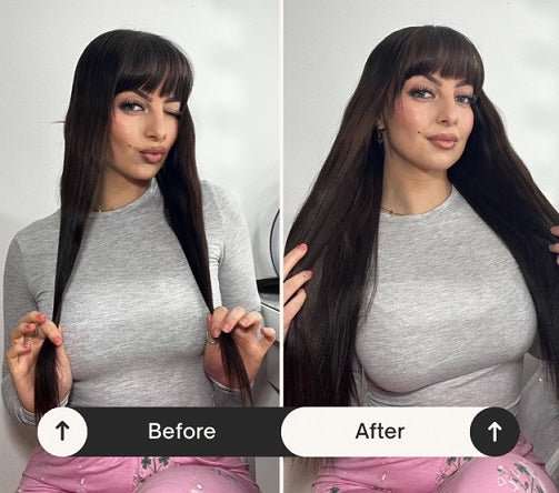Woman styling a perfect ponytail suited for her face shape, showcasing versatile hairstyles