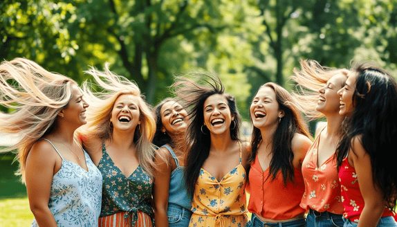group of friends enjoying spontaneous adventure on bank holiday weekend outdoors