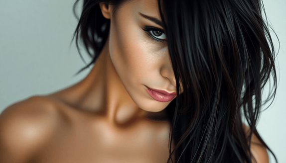 Bottle of heat protectant spray for hair with styling tools in the background