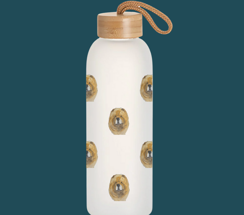 "Hydration? I Suppose." – Chow Chow Glass Water Bottle