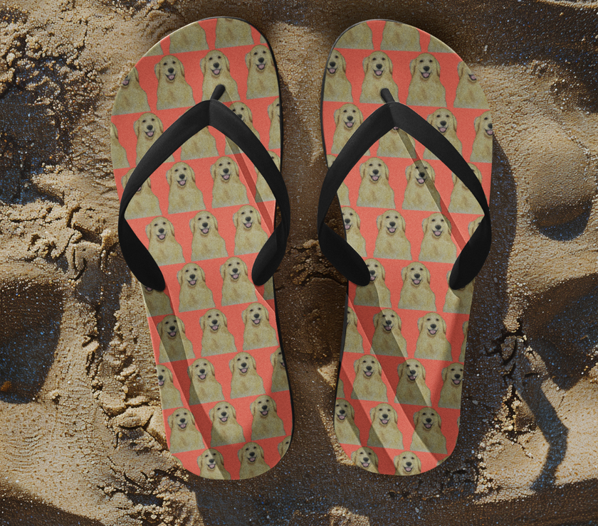Golden Retriever Flip Flops: Step into Comfort with Your Favourite Little Weirdo!
