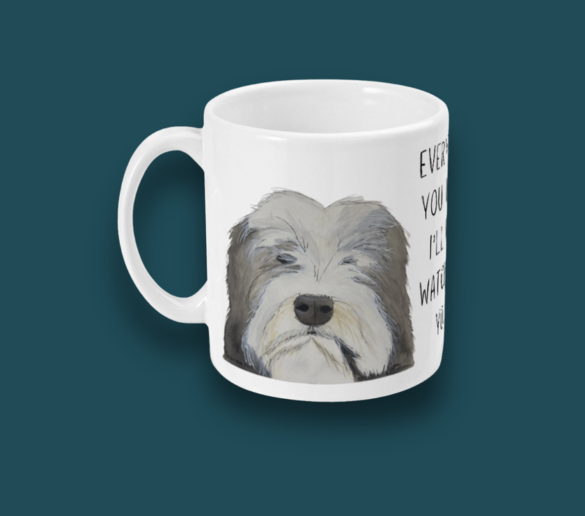 Sip Surveillance – Bearded Collie Mug of Judgment