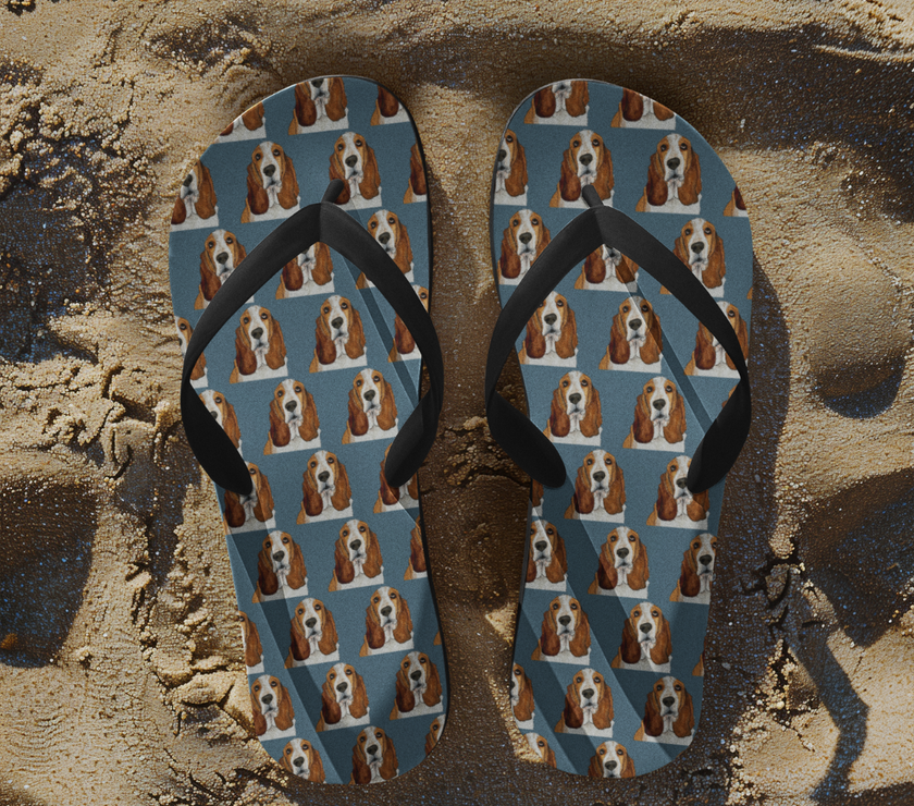 Basset Hound Flip Flops: Walk in Style with a Side of Guilt!