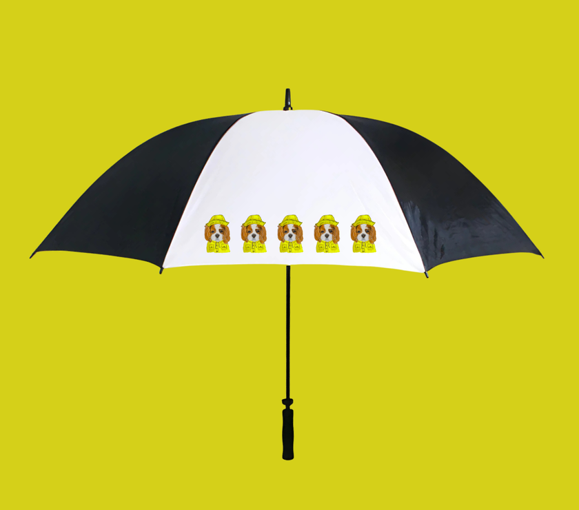 Reign or Shine: Cavalier King Charles Spaniel Golf Umbrella with Royal Attitude