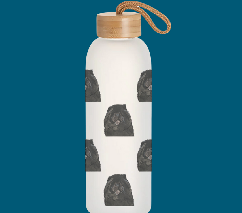 "Hydration? I Suppose." – Chow Chow Glass Water Bottle