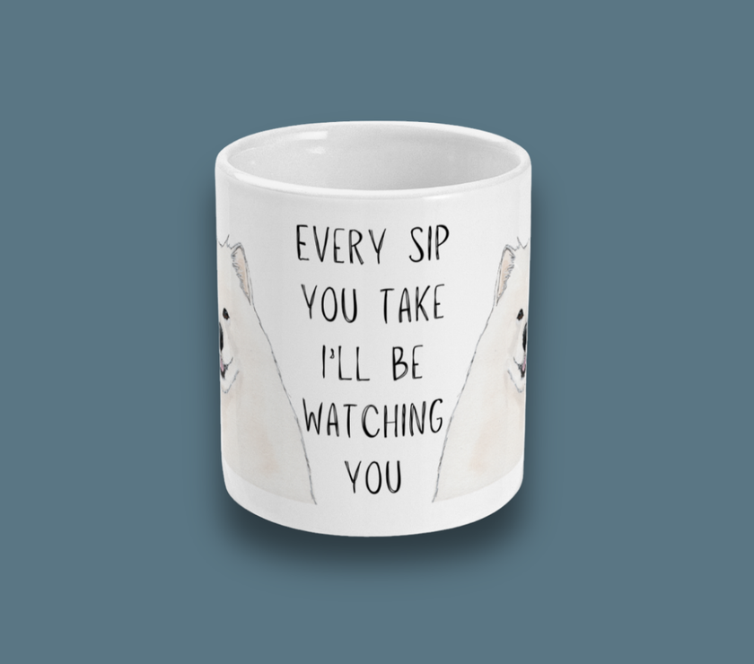 Samoyed Stalker: The Mug That Watches Your Every Sip