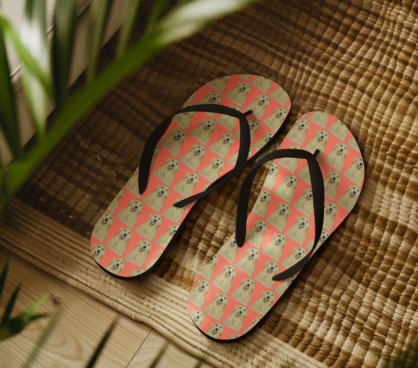 Golden Retriever Flip Flops: Step into Comfort with Your Favourite Little Weirdo!