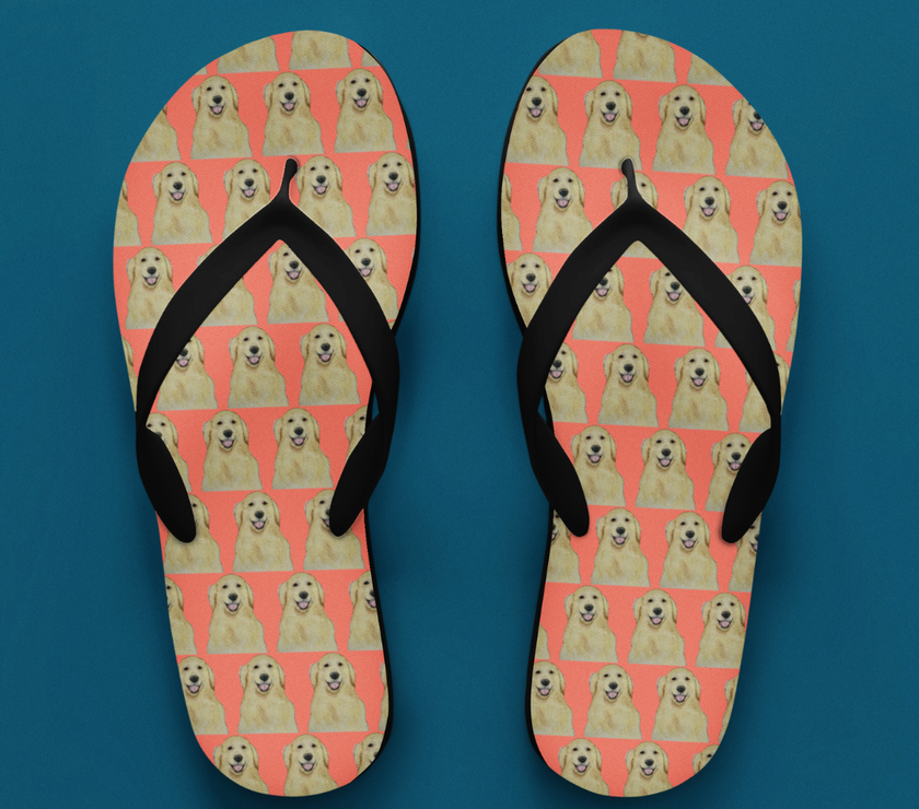 Golden Retriever Flip Flops: Step into Comfort with Your Favourite Little Weirdo!