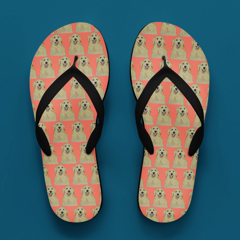 Golden Retriever Flip Flops: Step into Comfort with Your Favourite Little Weirdo!