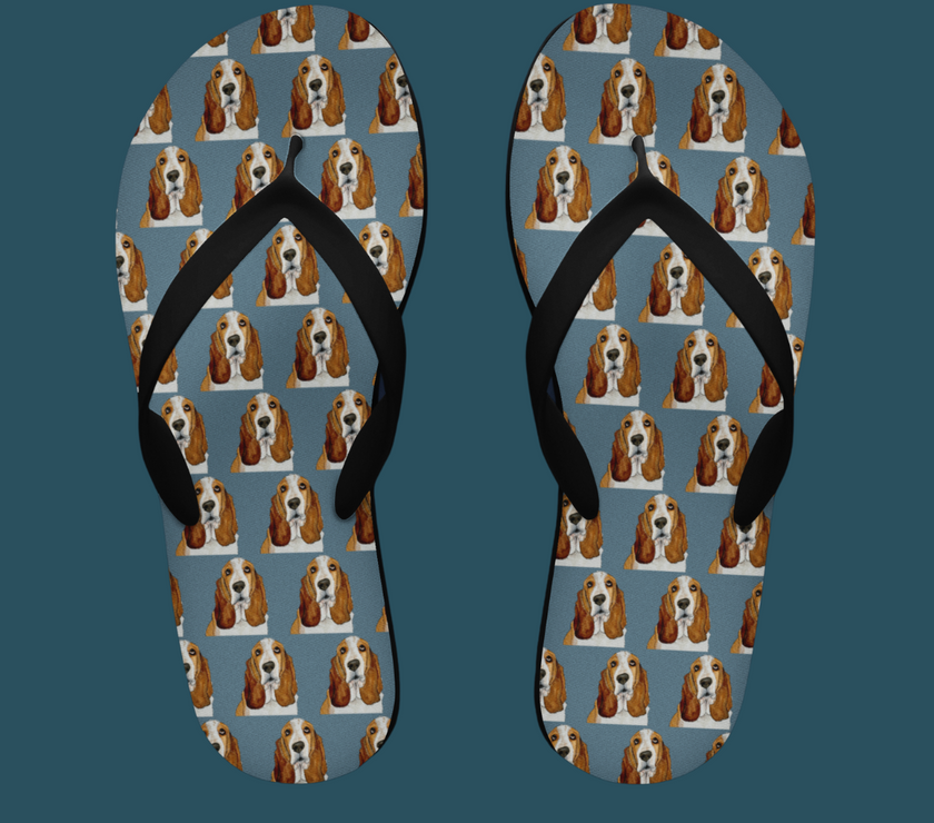 Basset Hound Flip Flops: Walk in Style with a Side of Guilt!