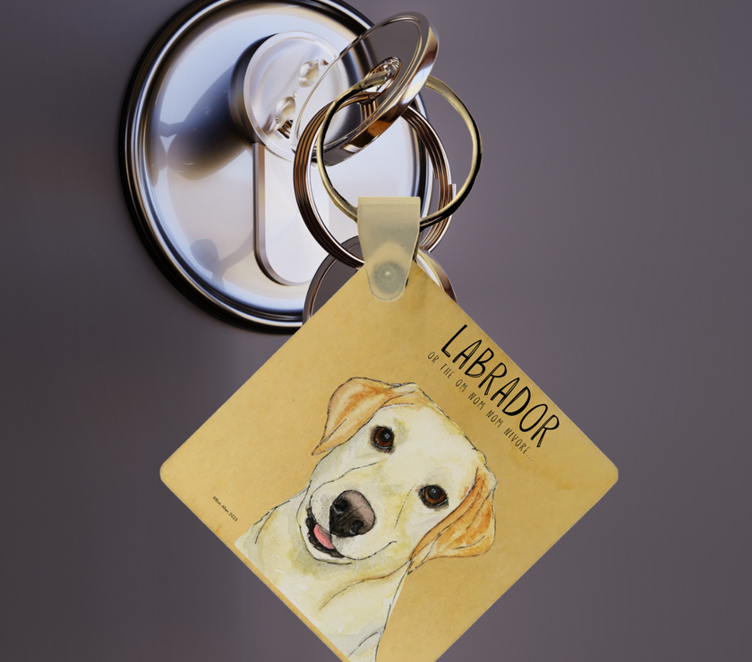 “Keys? Snacks? Either Way, I’m Coming!” Wooden Labrador Keyring