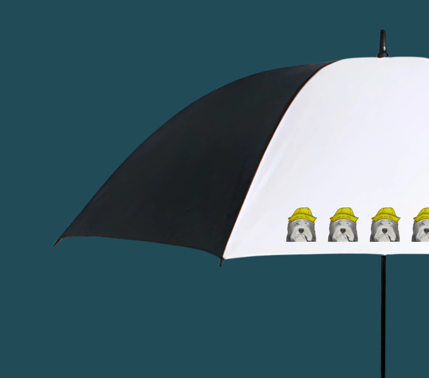 Bearded Collie Golf Umbrella: The Hairicane Handler