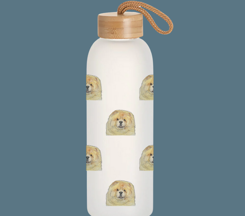 "Hydration? I Suppose." – Chow Chow Glass Water Bottle