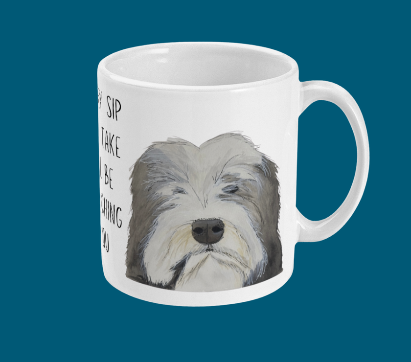 Sip Surveillance – Bearded Collie Mug of Judgment
