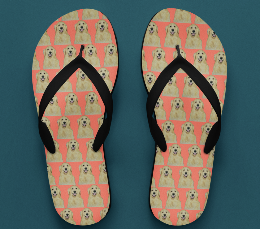 Golden Retriever Flip Flops: Step into Comfort with Your Favourite Little Weirdo!