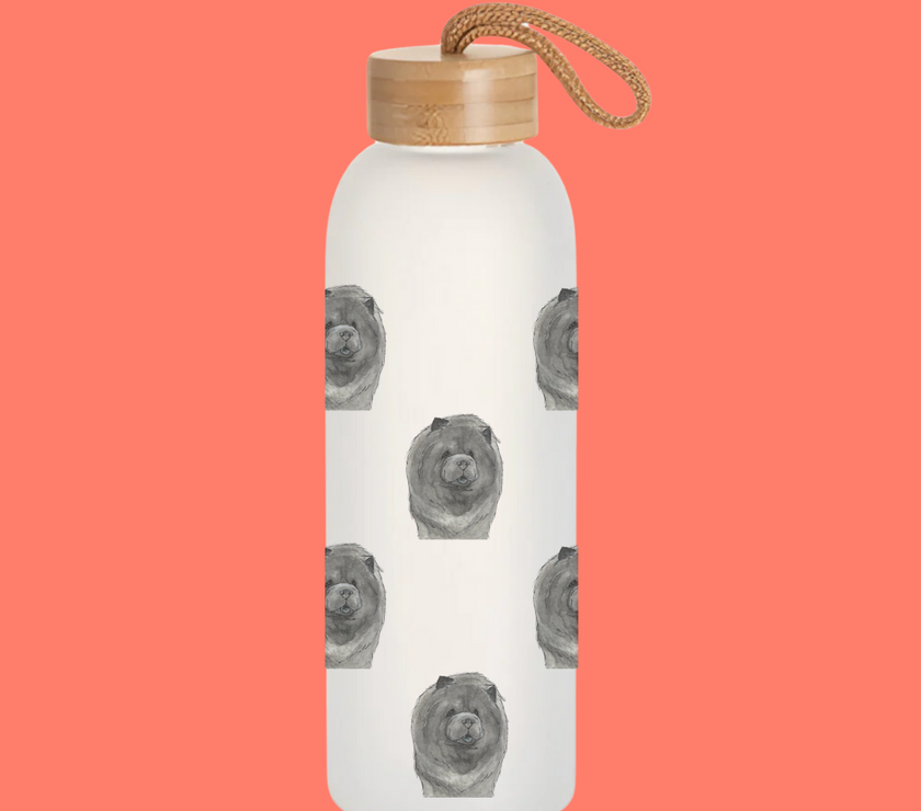 "Hydration? I Suppose." – Chow Chow Glass Water Bottle
