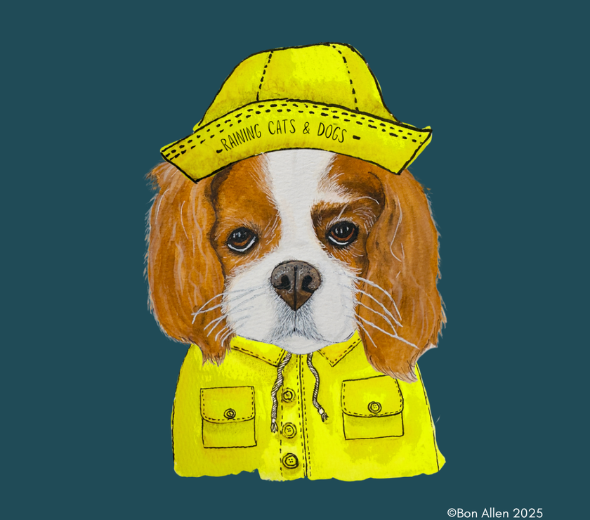 Reign or Shine: Cavalier King Charles Spaniel Golf Umbrella with Royal Attitude