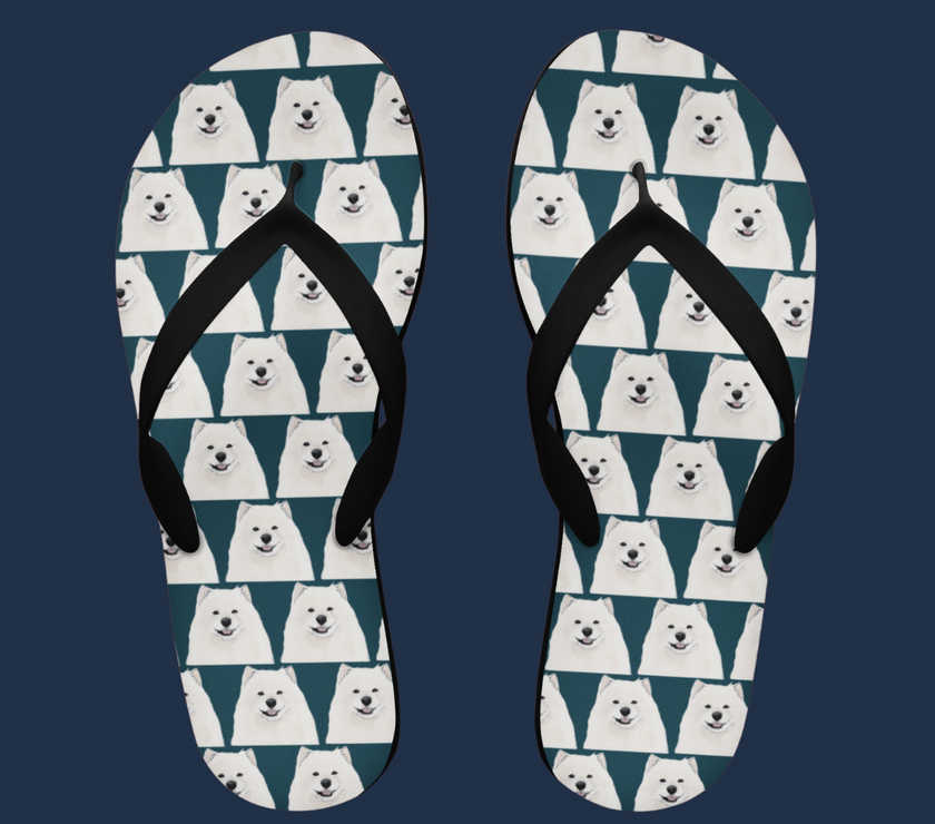 Samoyed Flip Flops: Walk in Comfort & Cuteness with Everyone’s Best Friend!