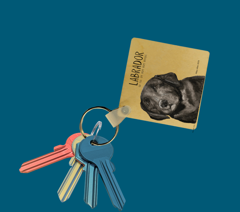 “Keys? Snacks? Either Way, I’m Coming!” Wooden Labrador Keyring