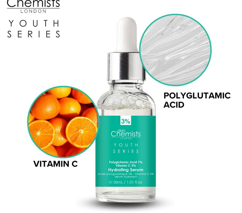 Hydrating Serum Polyglutamic Acid 1%, Vitamin C 3% 30ml