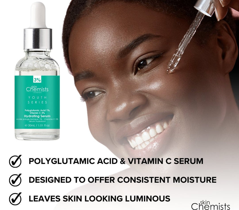 Hydrating Serum Polyglutamic Acid 1%, Vitamin C 3% 30ml