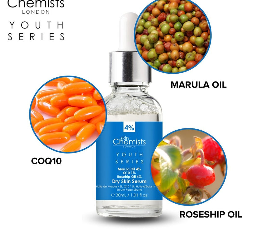 Dry Skin Serum Marulua Oil 4%, Q10 1%, Rosehip Oil 4% 30ml