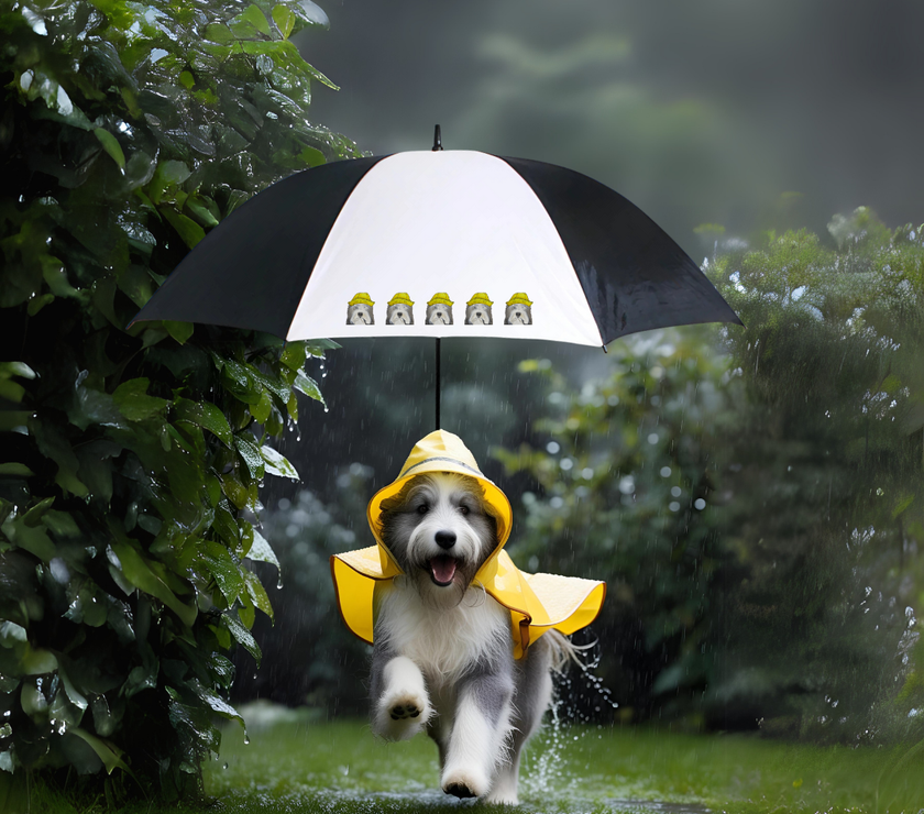 Bearded Collie Golf Umbrella: The Hairicane Handler