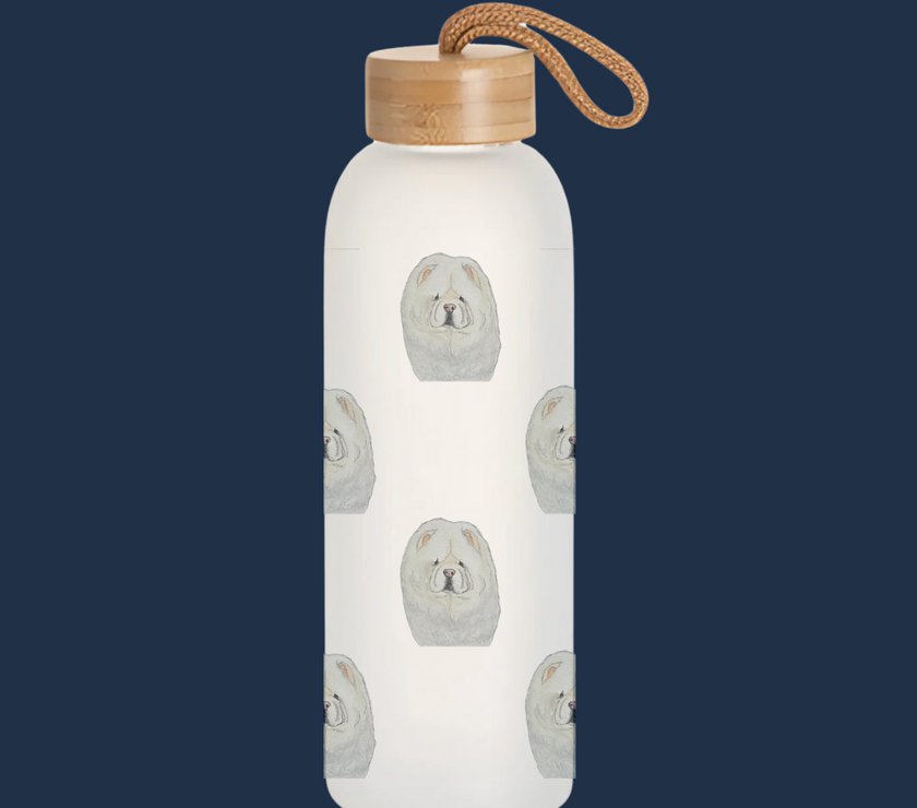 "Hydration? I Suppose." – Chow Chow Glass Water Bottle