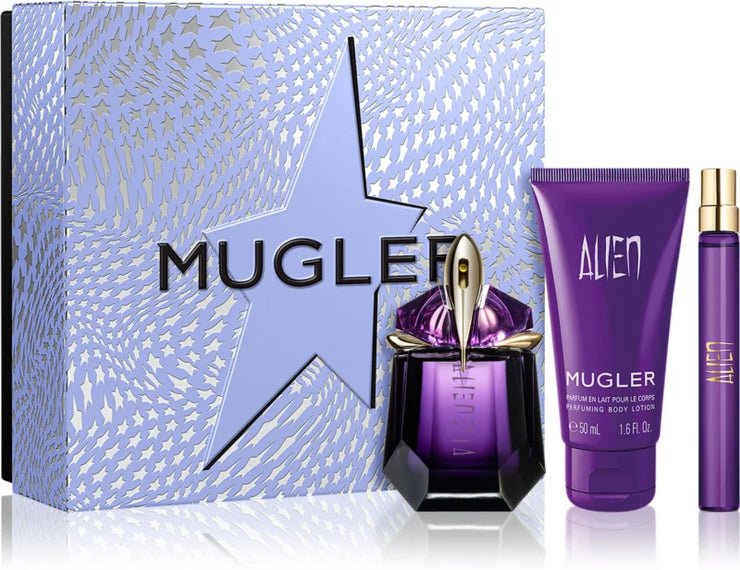 Mugler Alien EDP Refillable Gift Set 30ml + 10ml Mini + 50ml Body Lotion