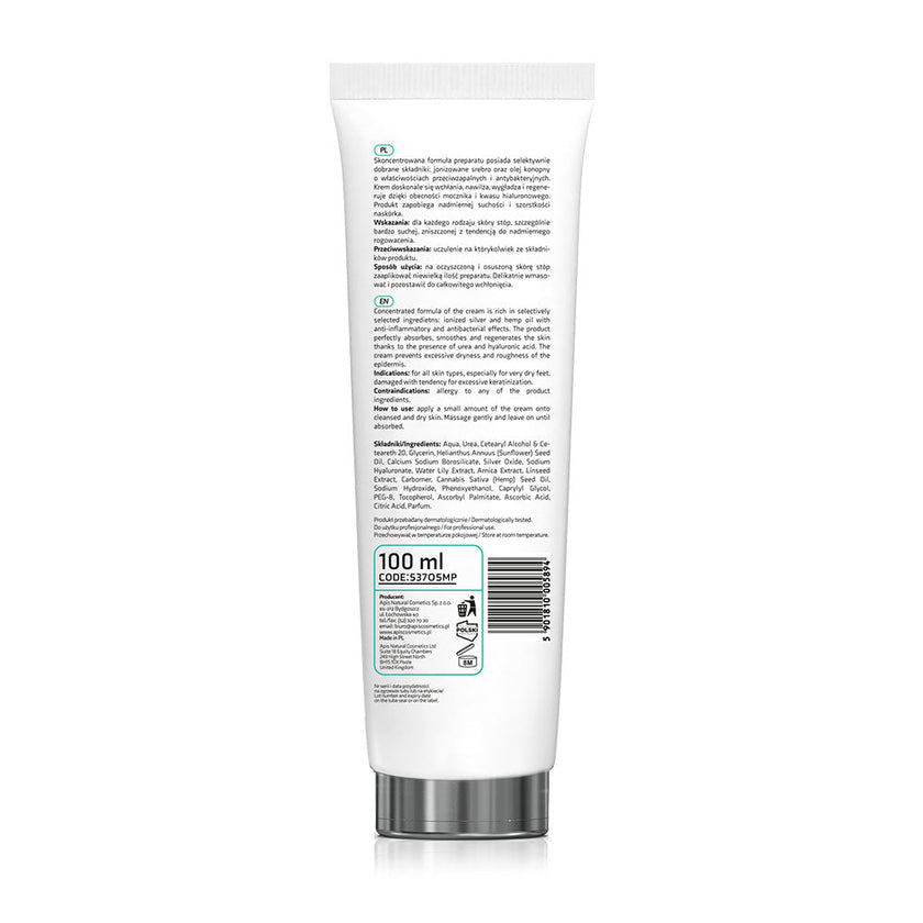 Apis API-PODO regenerating & moisturising foot cream with 20% urea and ionised silver - intense hydration and regeneration | 100ml Apis Natural Cosmetics UK