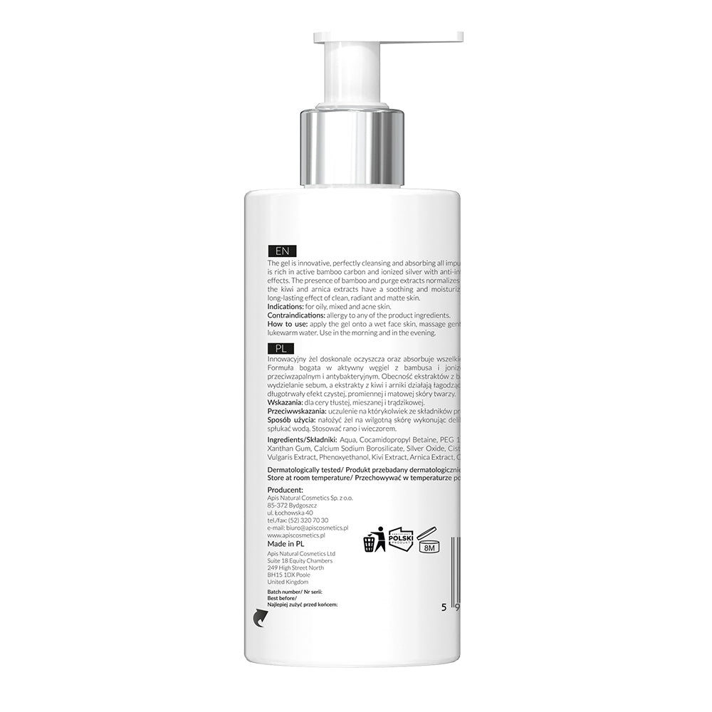 Apis Cleansing Face Wash Gel with Activated Charcoal | 300ml Apis Natural Cosmetics UK