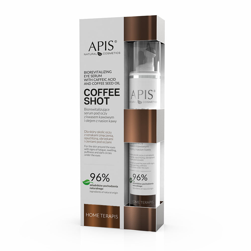 Apis Coffee Shot HOME THERAPIS Bio-revitalising eye serum with caffeine acid & coffee seed oil Apis Natural Cosmetics UK