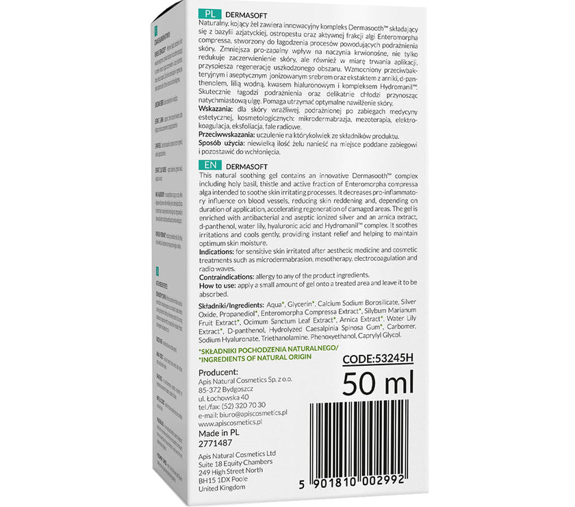 Apis DERMASOFT Intensive Soothing Gel | 50ml Apis Natural Cosmetics UK