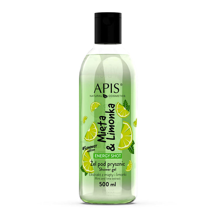 Apis Energy Shot Mint & Lime Shower Gel | 500ml Apis Natural Cosmetics UK