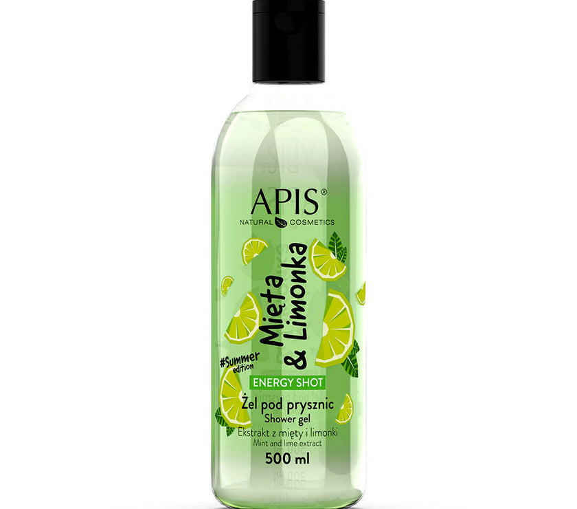 Apis Energy Shot Mint & Lime Shower Gel | 500ml Apis Natural Cosmetics UK