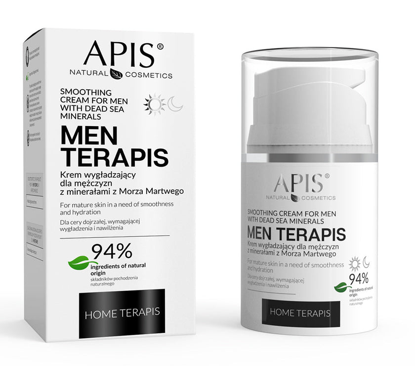 Apis MEN TERAPIS Smoothing Cream with Dead Sea Minerals | 50ml Apis Natural Cosmetics UK