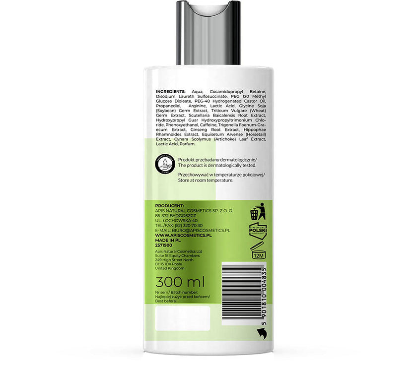 Apis Natural Solution Anti‑Hair Loss Strengthening Shampoo | 300 ml